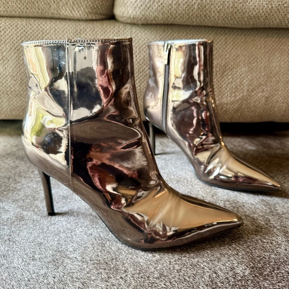 Metallic Silver Booties - Picture 4 of 16